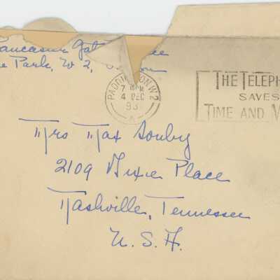 Susan Souby Letter, 1931