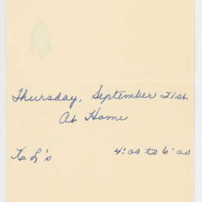 X.L. Club Invitation, 1933