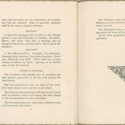 Meetings, Elections, and Duties of Officers described: Pages 6-7