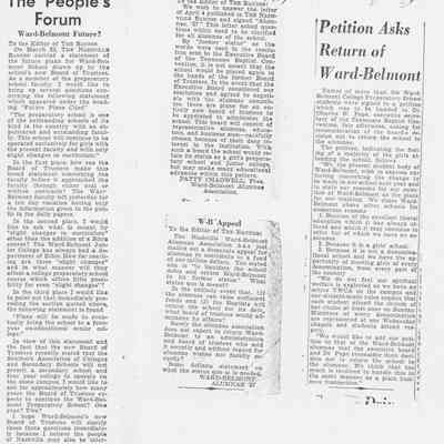 The People's Forum, Petition Asks Return of Ward-Belmont