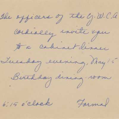 YWCA Invitation, 1934