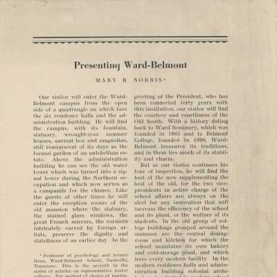 Presenting Ward-Belmont, 1932