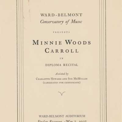 W-B Diploma Recital Program, 1937
