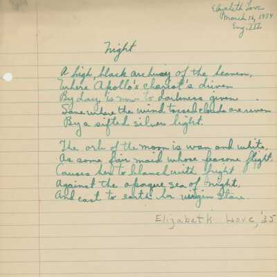 Elizabeth Love Poetry, 1934