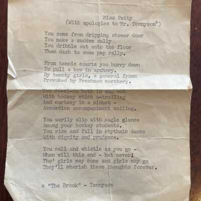 Ward-Belmont Miss Patty Poem