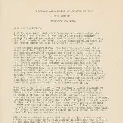 SAPS Newsletter, 1941