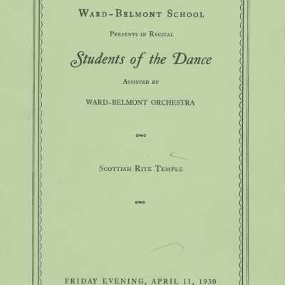 Ward-Belmont 1930 Students of the Dance Recital Program