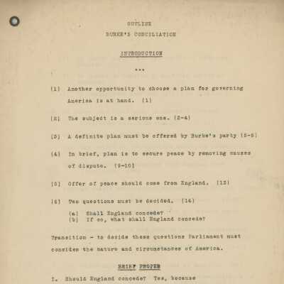 Burke's Conciliation Notes