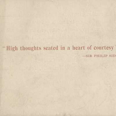 Quote from Sir Philip Sidney: Back page