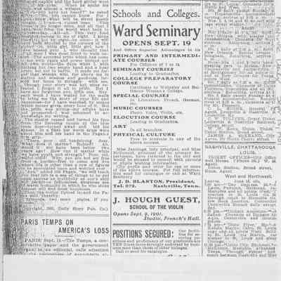 1901 Ward Seminary Advertisement