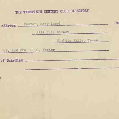 The Twentieth Century Club Directory