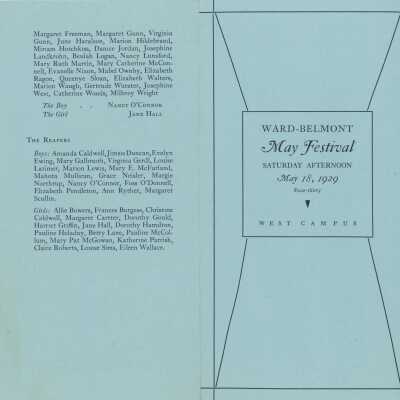 Ward-Belmont 1929 May Festival Program