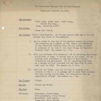The Twentieth Century Club of Ward-Belmont Information & Pledge