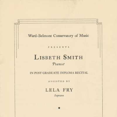 W-B Diploma Recital Program, 1937