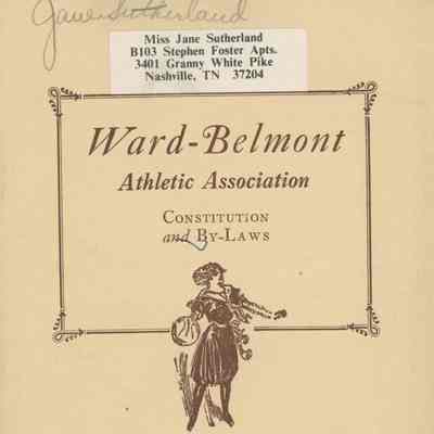 Ward-Belmont Athletic Association Constitution and By-Laws