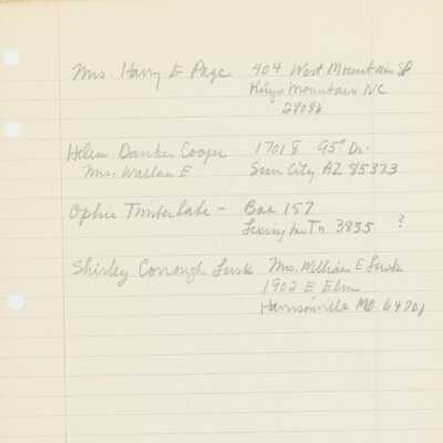Addresses