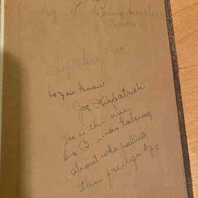 Handwritten notes on back inside cover