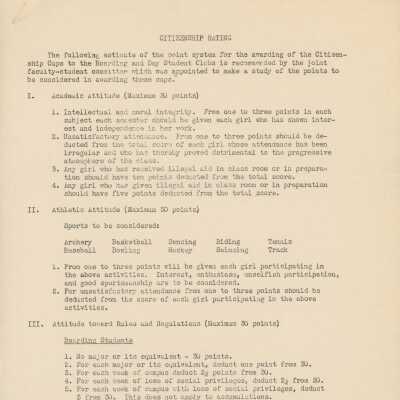 Citizenship Rating Policy