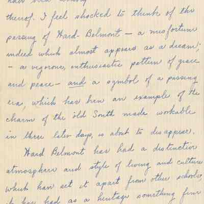 Letter from Alumna About Ward-Belmont's Transfer, 1951