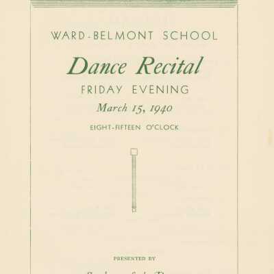 Ward-Belmont 1940 Dance Recital Program