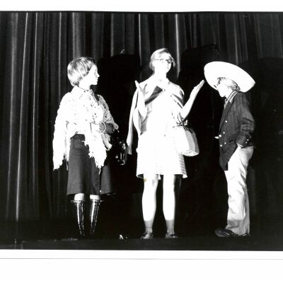 Students in a play, Mary Lea Gibson Bryant (center), class of 1972