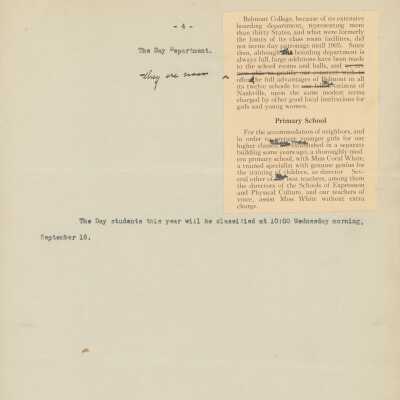 Page titled "The Day Department" (draft version)