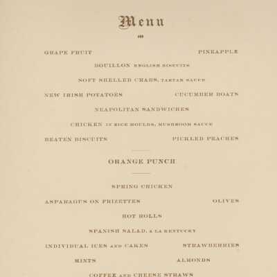 Page three: Menu items listed