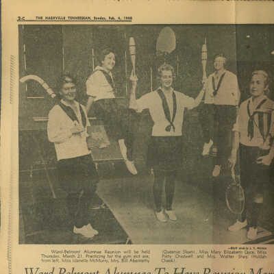 Newspaper clipping "Ward-Belmont Alumnae To Have Reunion March 21"