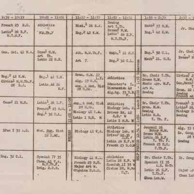 Full Teaching Schedule, unknown year