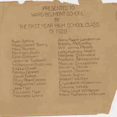 Ward-Belmont 1929 Class Gift