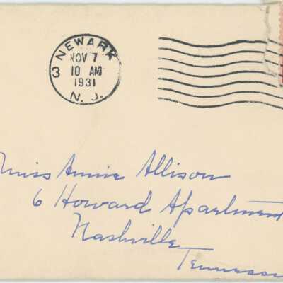 Annie Allison Letter, 1931