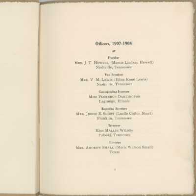 List of Officers, 1907-1908: Page 2