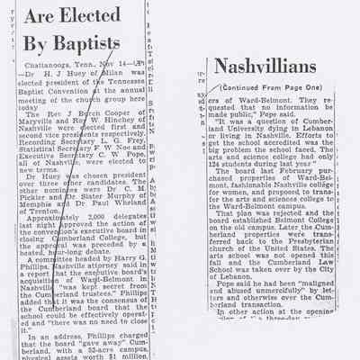 Nashvillians Are Elected By Baptists