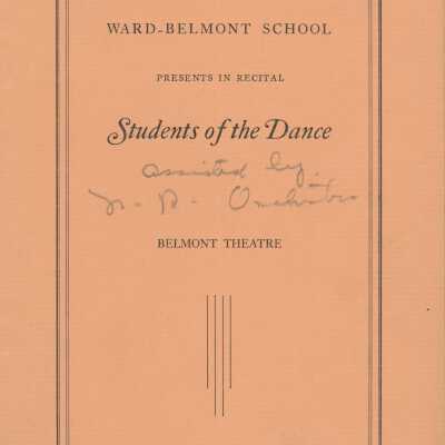 Ward-Belmont 1929 Students of the Dance Recital Program