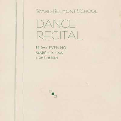 Ward-Belmont 1945 Dance Recital Program