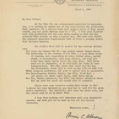 Annie C Allison letter, 1945