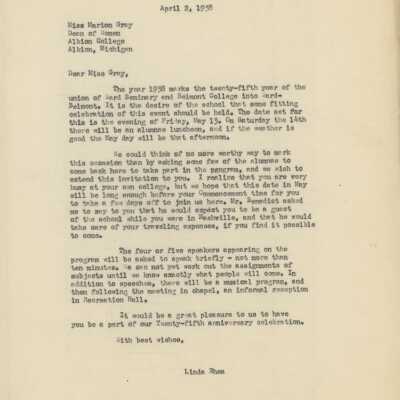 Marian Gray Letters, 1938
