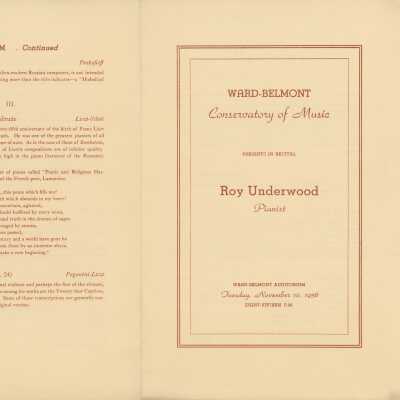 W-B Piano Concert Program, 1936