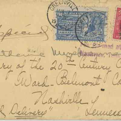 Ward-Belmont T.C.C. Letter 1920