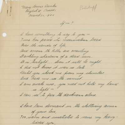 Mary Louise Reinke Poetry, 1934