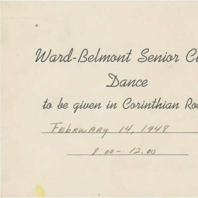 Ward-Belmont Senior Class Formal Dance Invitation/Announcement
