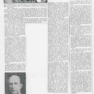 Article On The Proposed Fates of Ward-Belmont and Cumberland University