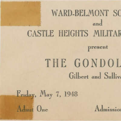 Ticket for The Gondoliers 75 cents