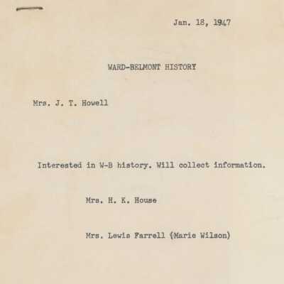 Ward-Belmont History, 1947