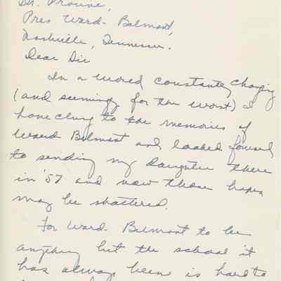 Letter to Dr. Provine from Mrs. Foster