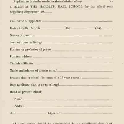 Harpeth Hall Application for Enrollment