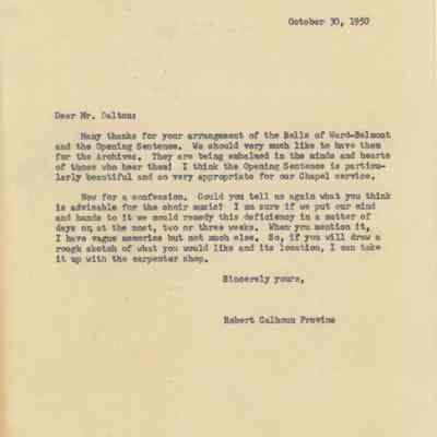 Letter Correspondance between Robert Provine and Sydney Dalton, 1950