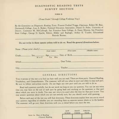 Diagnostic Reading Tests