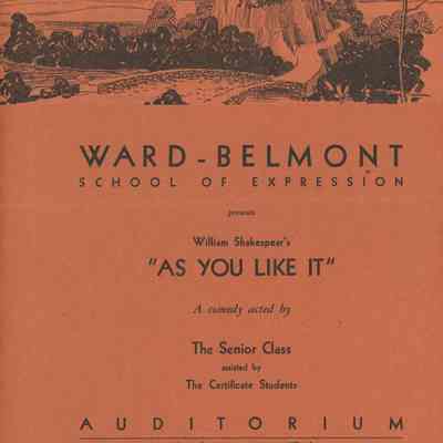 Ward-Belmont As You Like It 1933 Program