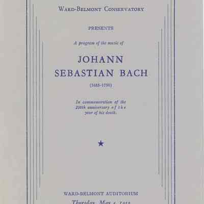 Ward-Belmont Presents Johann Sebastian Bach Program, 1950